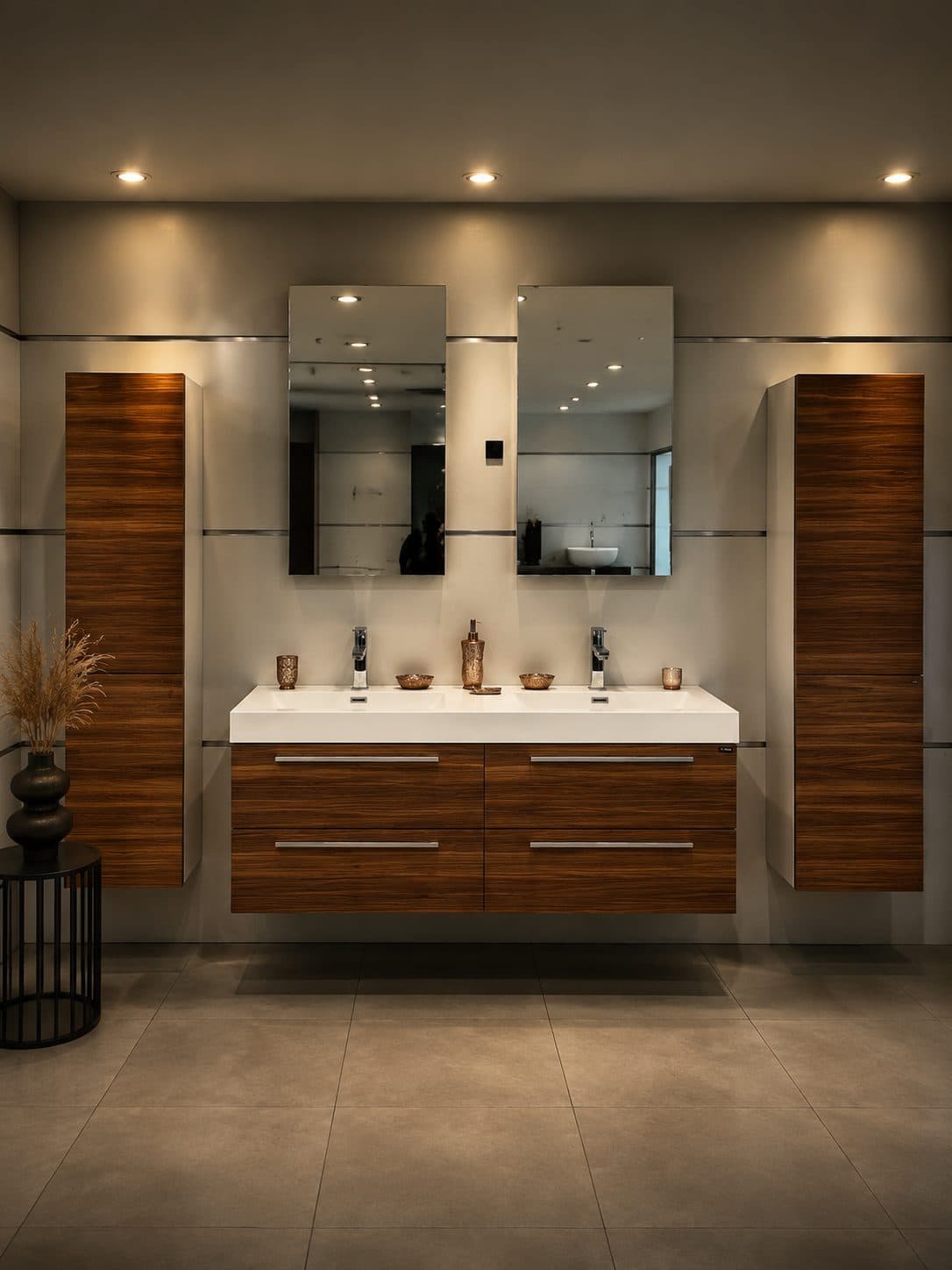 Double Textured Luxury bathroom vanity
