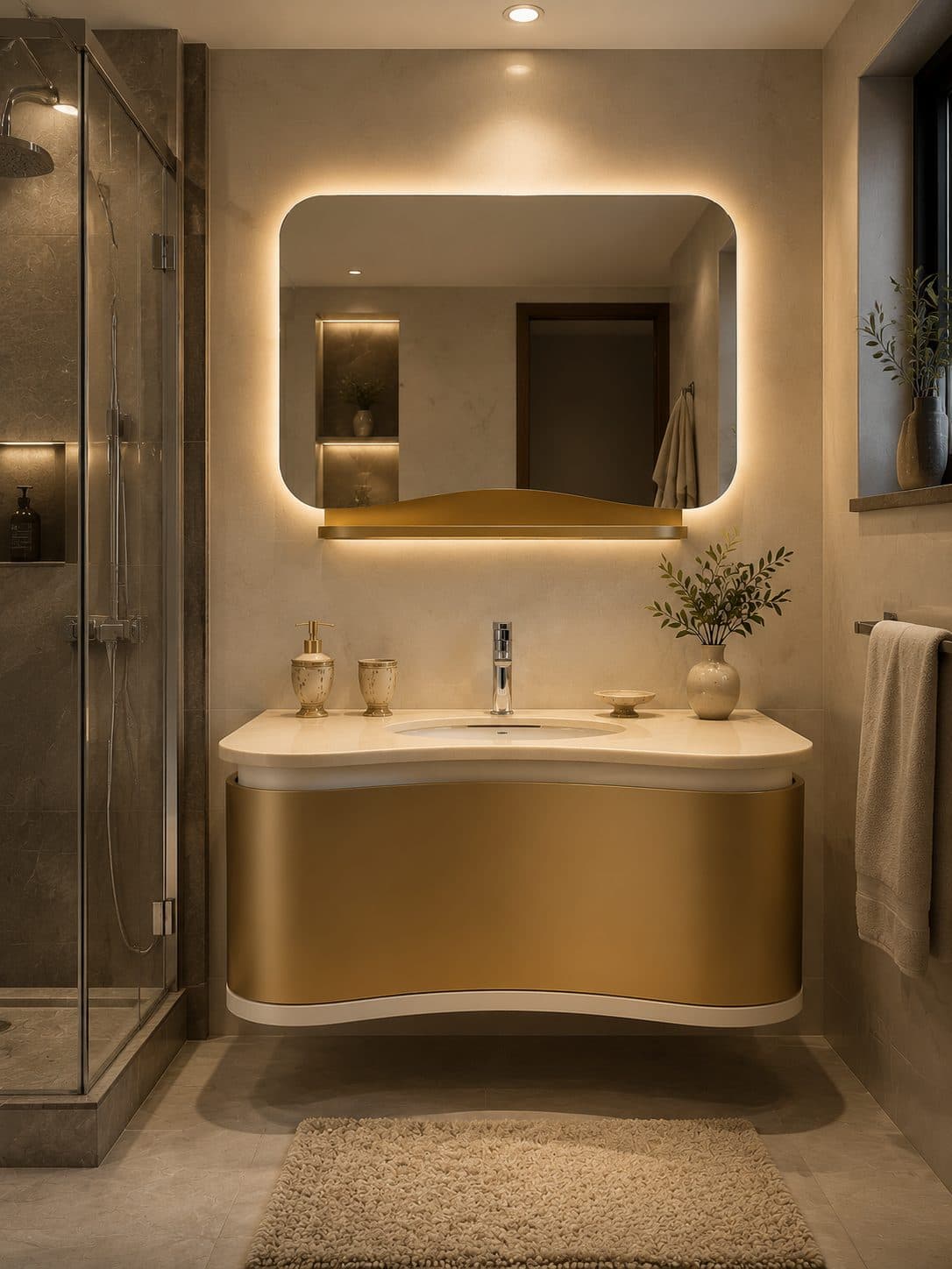 Gold Curve bathroom vanity