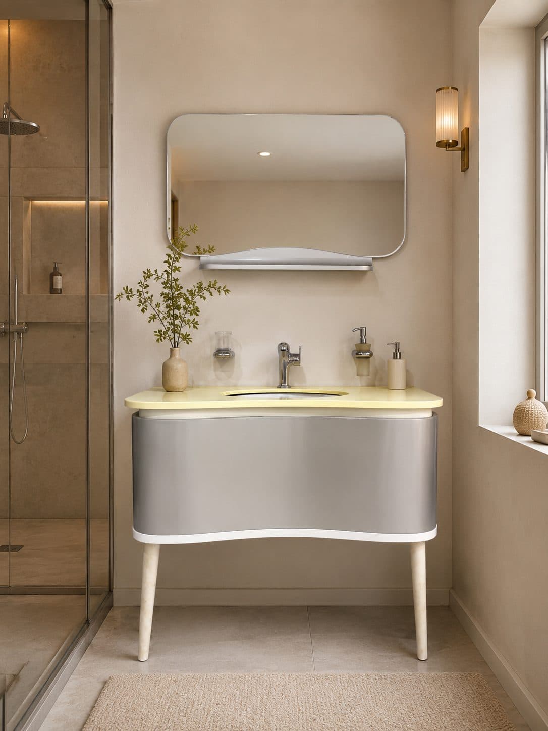 Modern Silver bathroom vanity