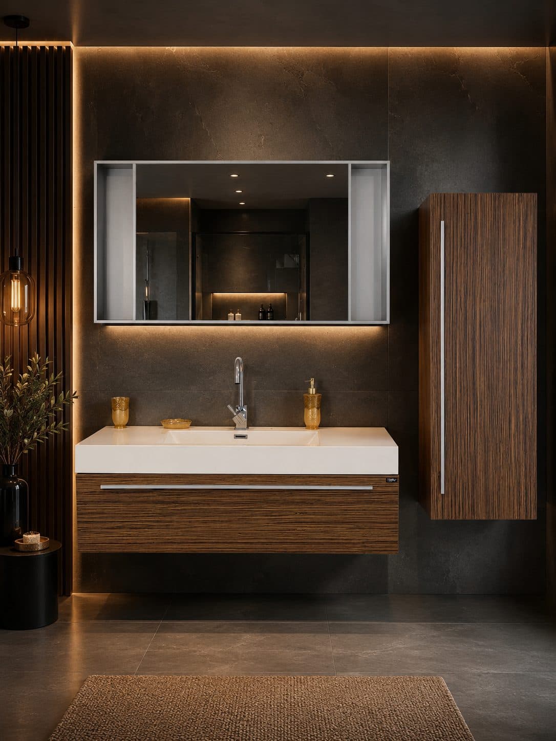 Rich Wood bathroom vanity