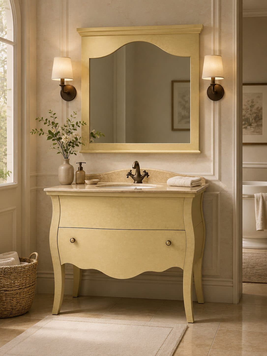 Soft Gold Classic bathroom vanity